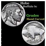 Hobo Buffalo Nickel 5c Grades Hand Carved