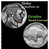 Hobo Buffalo Nickel 5c Grades Hand Carved