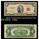 1953C $2 Red Seal United States Note Grades vf+