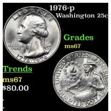 1976-p Washington Quarter 25c Grades GEM++ Unc