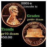 2001-s Proof Lincoln Cent 1c Grades GEM++ Proof De
