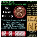 BU Shotgun Lincoln 1c roll, 1963-p 50 pcs Dunbar W