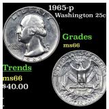 1965-p Washington Quarter 25c Grades GEM+ Unc