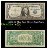 1957A $1 Blue Seal Silver Certificate Grades vf++
