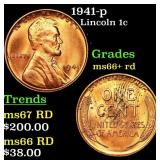 1941-p Lincoln Cent 1c Grades GEM++ RD