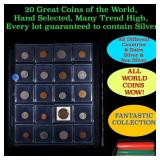 20 Great Coins of the World, hand selected, many t
