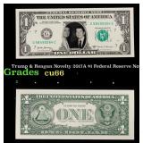Trump & Reagan Novelty 2017A $1 Federal Reserve No