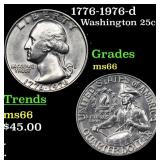 1776-1976-d Washington Quarter 25c Grades GEM+ Unc
