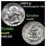 1965-p Washington Quarter 25c Grades GEM+ Unc