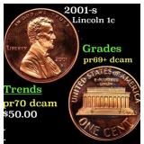 2001-s Proof Lincoln Cent 1c Grades GEM++ Proof De