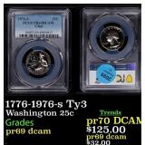 1776-1976-s Ty3 Proof Washington Quarter 25c pr69