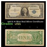 1957A $1 Blue Seal Silver Certificate Grades vf+