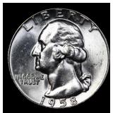 1958-d Washington Quarter Silver 25c Grades GEM++