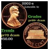 2002-s Proof Lincoln Cent 1c Grades GEM++ Proof De