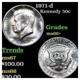 1971-d Kennedy Half Dollar 50c Grades GEM++ Unc