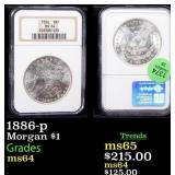 NGC 1886-p Morgan Dollar 1 Graded ms64 By NGC
