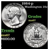 1984-p Washington Quarter 25c Grades GEM++ Unc