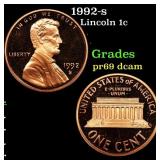 1992-s Proof Lincoln Cent 1c Grades GEM++ Proof De