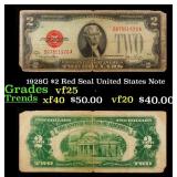 1928G $2 Red Seal United States Note Grades vf+