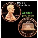 1992-s Proof Lincoln Cent 1c Grades GEM++ Proof De