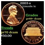 2003-s Proof Lincoln Cent 1c Grades GEM++ Proof De