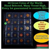 20 Great Coins of the World, hand selected, many t