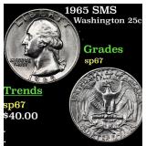 1965 SMS Washington Quarter 25c Grades sp67