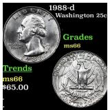 1988-d Washington Quarter 25c Grades GEM+ Unc