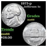 1975-p Jefferson Nickel 5c Grades GEM+ Unc