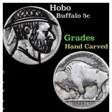 Hobo Buffalo Nickel 5c Grades Hand Carved