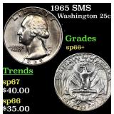 1965 SMS Washington Quarter 25c Grades sp66+