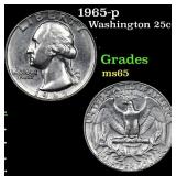1965-p Washington Quarter 25c Grades GEM Unc