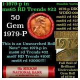 BU Shotgun Lincoln 1c roll, 1979-p 50 pcs Bank Wra