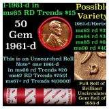 BU Shotgun Lincoln 1c roll, 1982-p 50 pcs Bank Wra