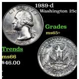 1989-d Washington Quarter 25c Grades GEM+ Unc