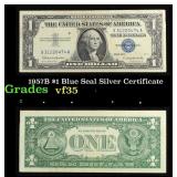 1957B $1 Blue Seal Silver Certificate Grades vf++