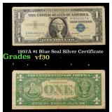 1957A $1 Blue Seal Silver Certificate Grades vf++