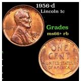 1956-d Lincoln Cent 1c Grades GEM++ RB