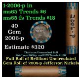 BU Shotgun Jefferson 5c roll, 2006-p 40 pcs Bank $