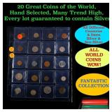20 Great Coins of the World, hand selected, many t
