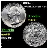 1988-d Washington Quarter 25c Grades GEM+ Unc