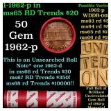 BU Shotgun Lincoln 1c roll, 1962-p 50 pcs Dunbar W