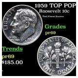 1959 Proof Roosevelt Dime TOP POP! 10c Graded pr69
