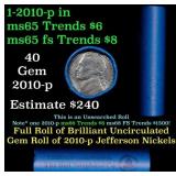 BU Shotgun Jefferson 5c roll, 1997-d 40 pcs Bank $