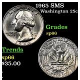 1965 SMS Washington Quarter 25c Grades sp66