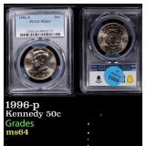 1996-p Kennedy Half Dollar 50c ms64 PCGS