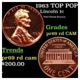 1963 Proof Lincoln Cent TOP POP! 1c Graded pr69 rd