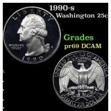 1990-s Proof Washington Quarter 25c Grades GEM++ P