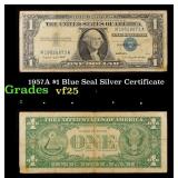 1957A $1 Blue Seal Silver Certificate Grades vf+