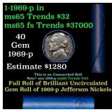 BU Shotgun Jefferson 5c roll, 1960-p 40 pcs Bell T